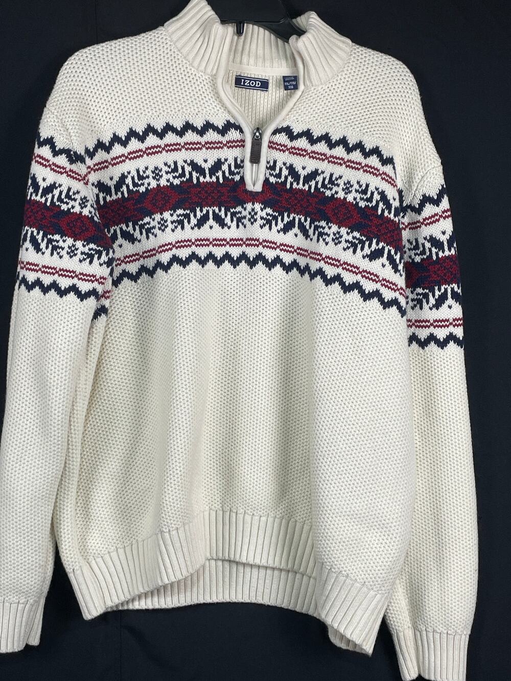 Izod brand Men's 1/4 zip wool blend knit sweater XXL size